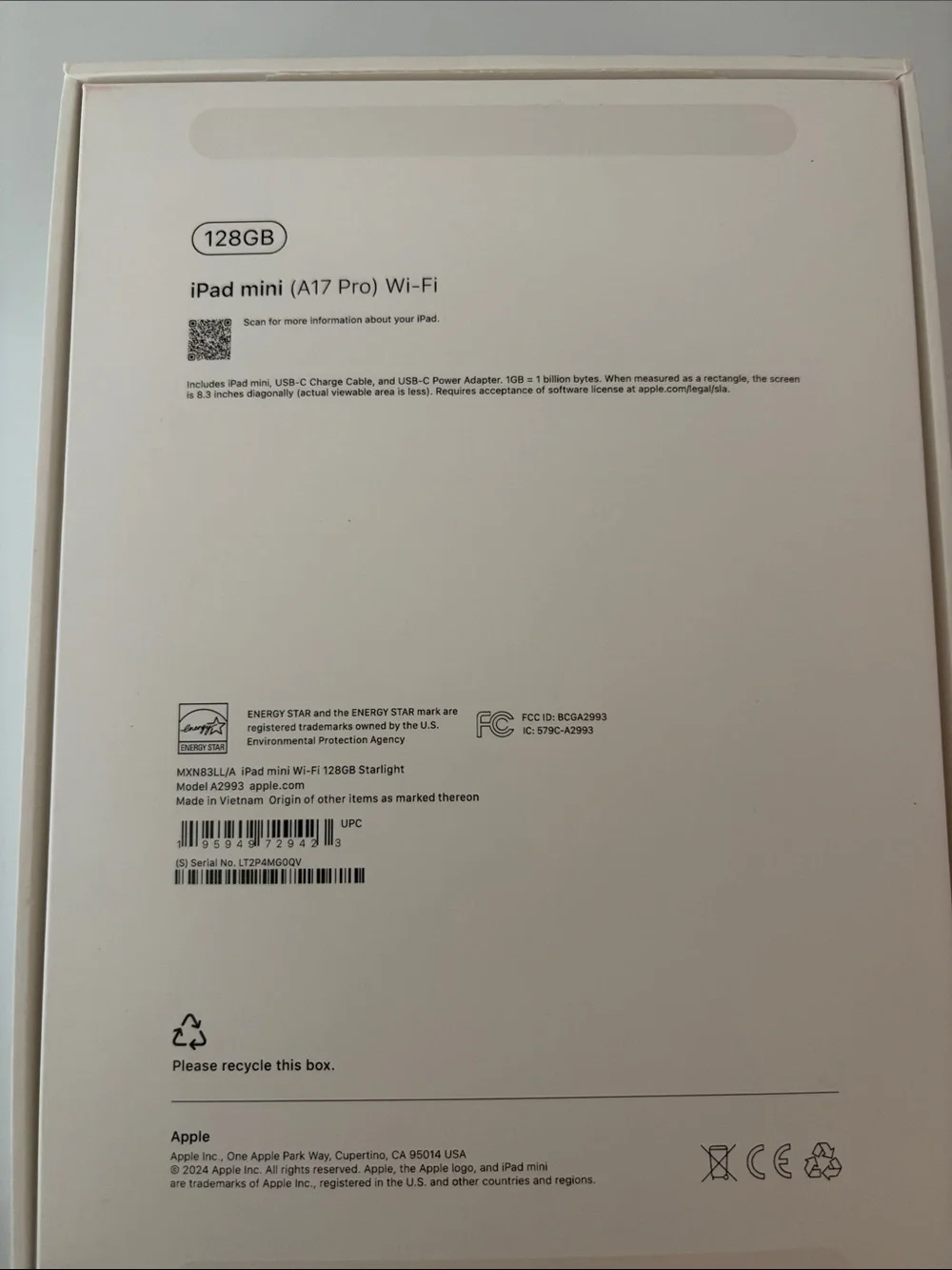 IPAD MINI CHARGER/BOX